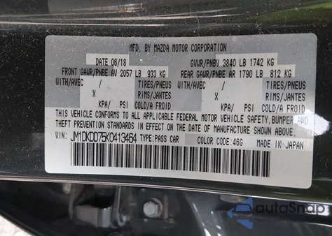 2019 Mazda Cx-3 Grand Touring from USA, damaged, VIN JM1DKDD75K0413464